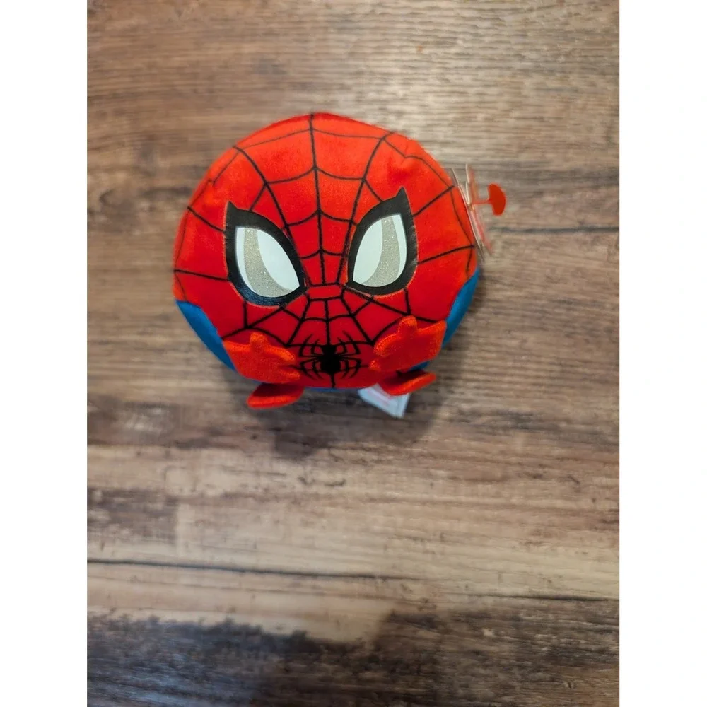 Ty Beanie Balls Marvel Spider-Man Plush Round Stuffed Toy Red Blue 4 inch NWT